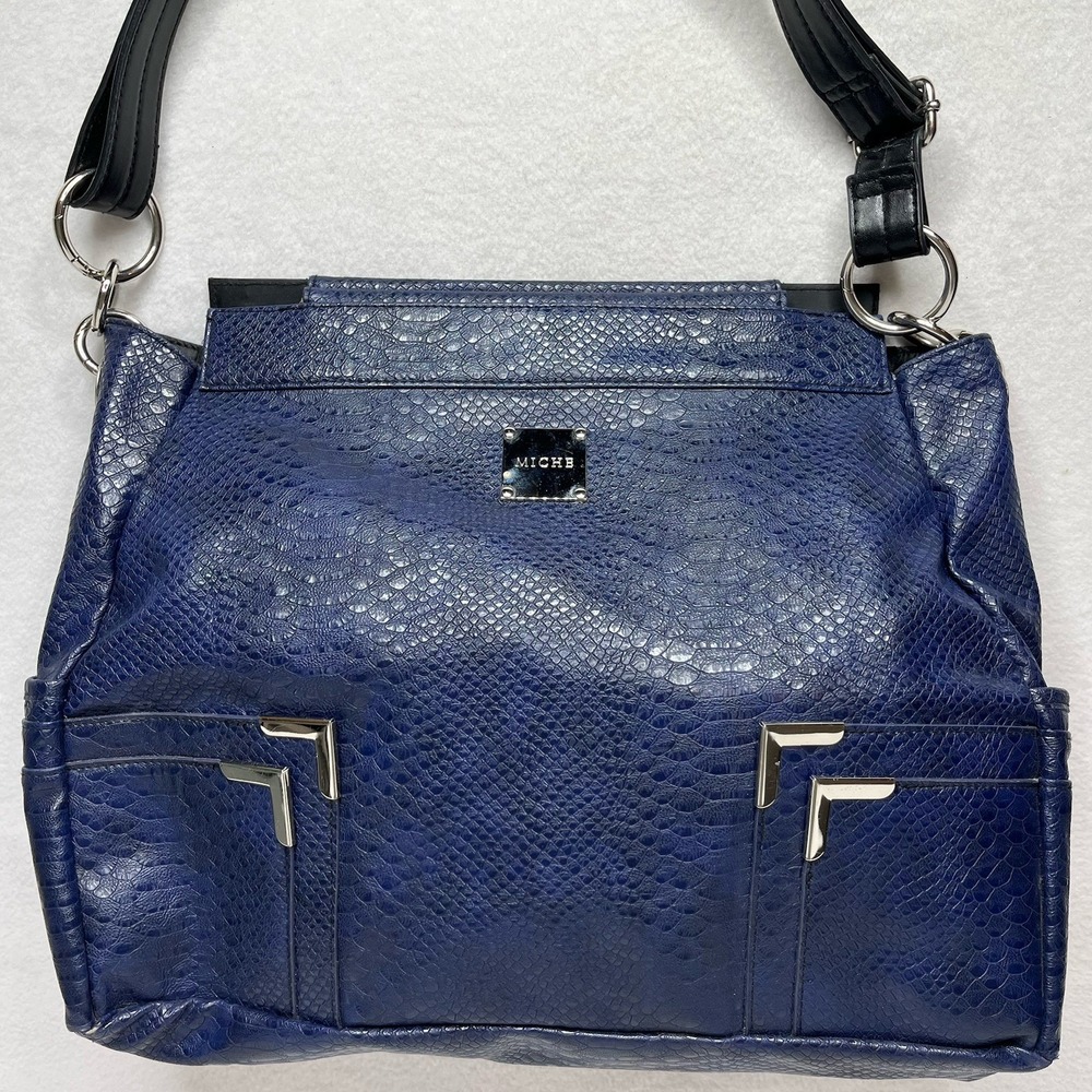 Retired Miche Prima McCall Large Purse Deep Blue Violet Faux Leather